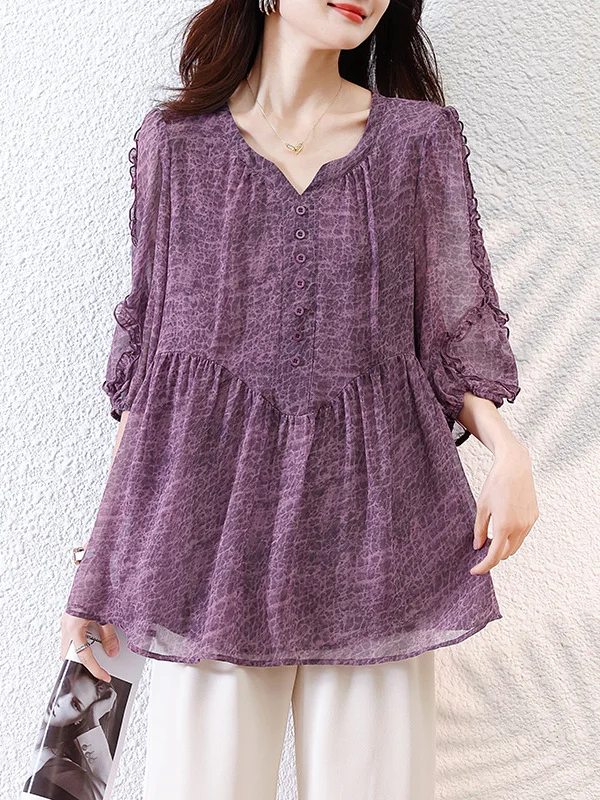 Slimming Floral Print Loose Women's irt Unique Waist-Cut Design V-Ne Mid-Length Sve Five-Quarter Length Summer New
Slimming Floral Print Loose Women's irt Unique Waist-Cut Design V-Ne Mid-Length Sve Five-Quarter Length Summer New