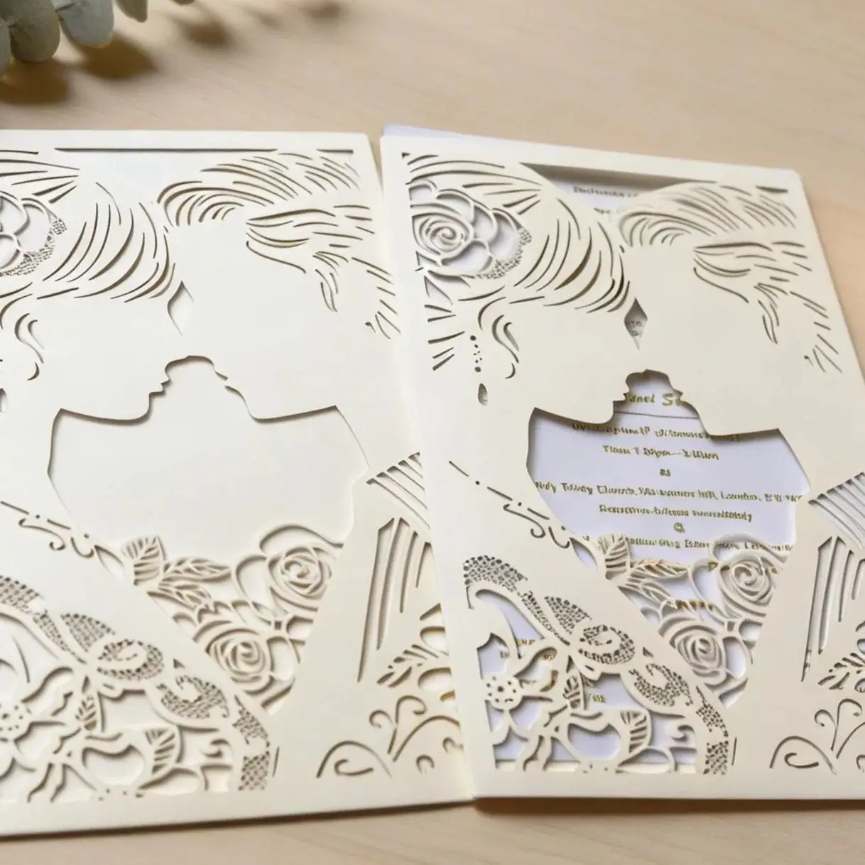 5pcs Custom Cream Laser Cut Wedding Invitation Cards,Elegant Pocket Invite Covers,Personalized Party Favor Decor & Celebration
5pcs Custom Cream Laser Cut Wedding Invitation Cards,Elegant Pocket Invite Covers,Personalized Party Favor Decor & Celebration