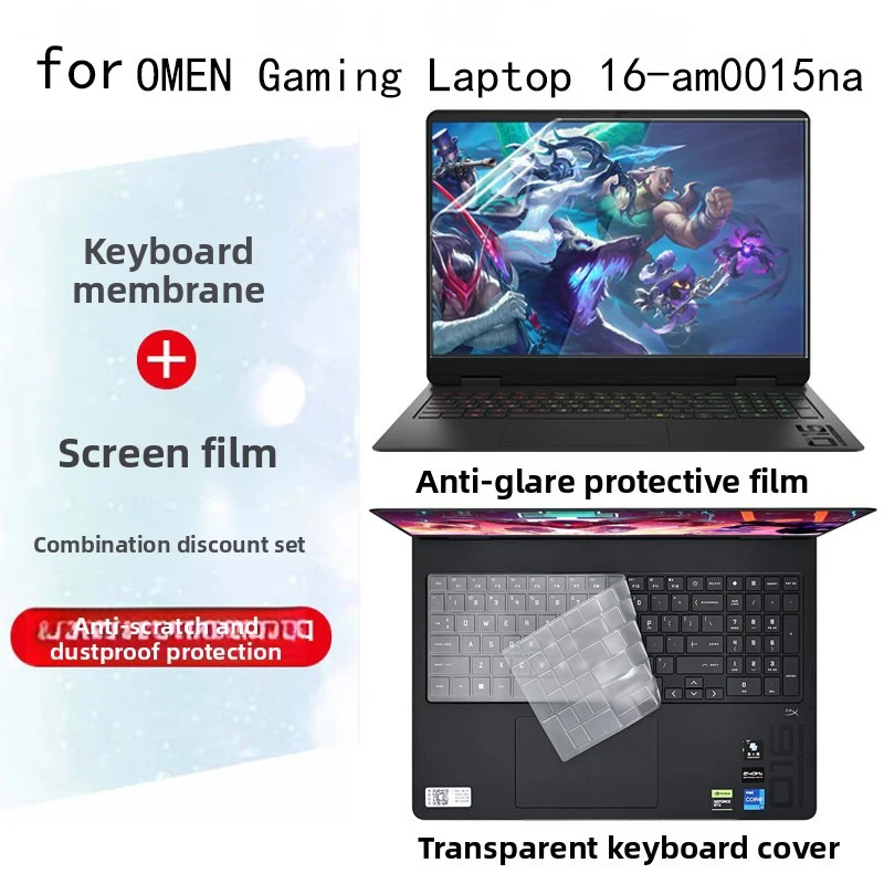 Подходит для игрового ноутбука HP OMEN, 16-ап, защитная пленка для экрана ноутбука, крышка клавиатуры, 16-дюймовый HD/антибликовый защитный чехол
Подходит для игрового ноутбука HP OMEN, 16-ап, защитная пленка для экрана ноутбука, крышка клавиатуры, 16-дюймовый HD/антибликовый защитный чехол