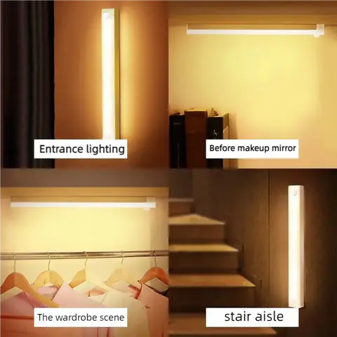 Wireless Rechargeable LED Night Lights Motion Sensor Lights Closet Kitchen Night Lights Bedroom Sensor Light Cabinet Stair Light