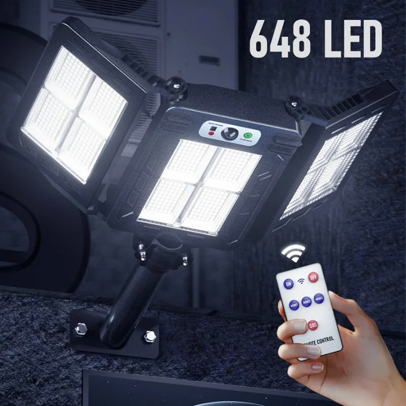 675 LED 3 Head Solar Street Lights with remote control waterproof Motion Sensor soalr wall lamp high power Garden decor light
675 LED 3 Head Solar Street Lights with remote control waterproof Motion Sensor soalr wall lamp high power Garden decor light