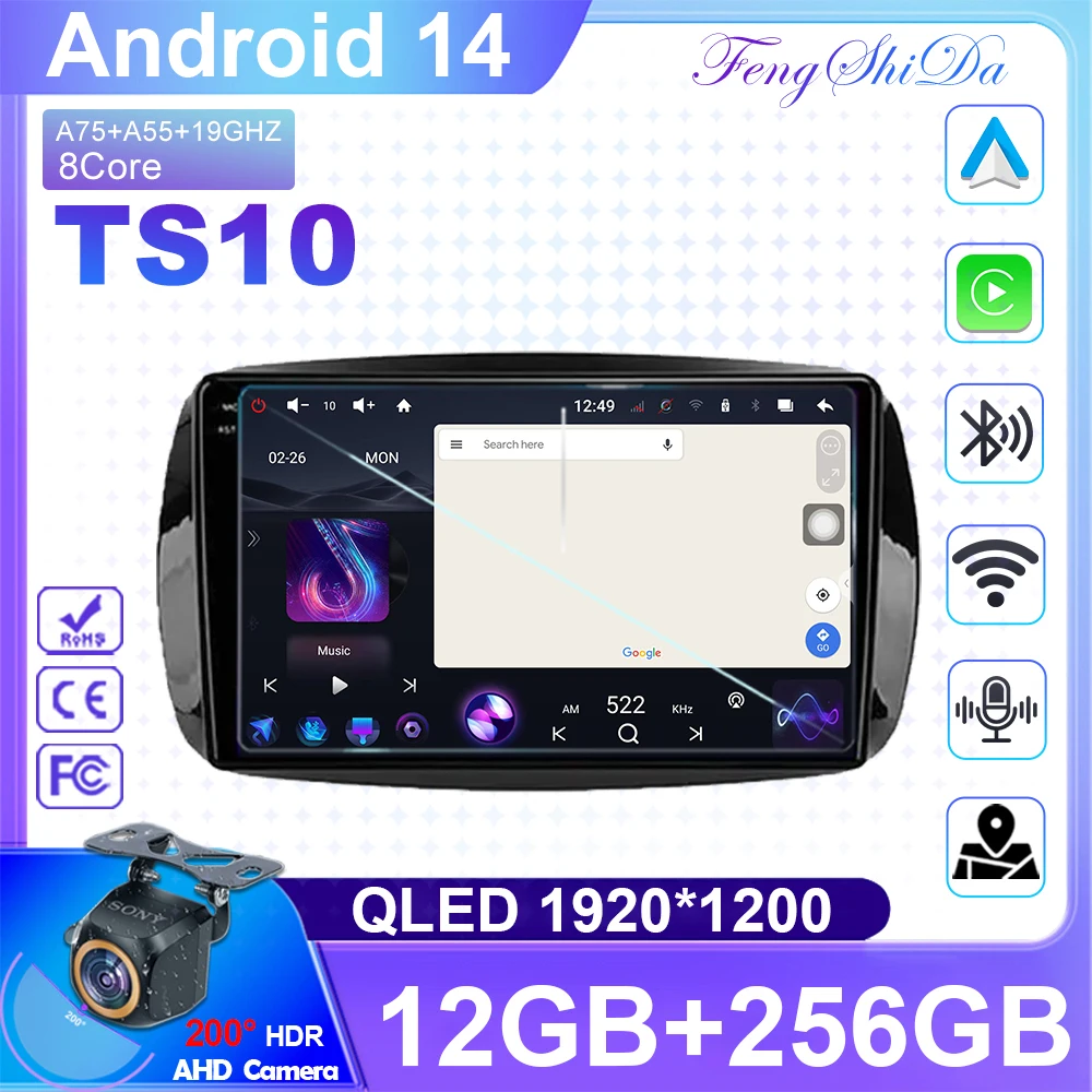 For Mercedes Smart 453 Fortwo 2014 - 2020 Car Radio Video Autoradio Multimedia Player QLED Screen Carplay 9 Inch Android 14 Wifi
For Mercedes Smart 453 Fortwo 2014 - 2020 Car Radio Video Autoradio Multimedia Player QLED Screen Carplay 9 Inch Android 14 Wifi