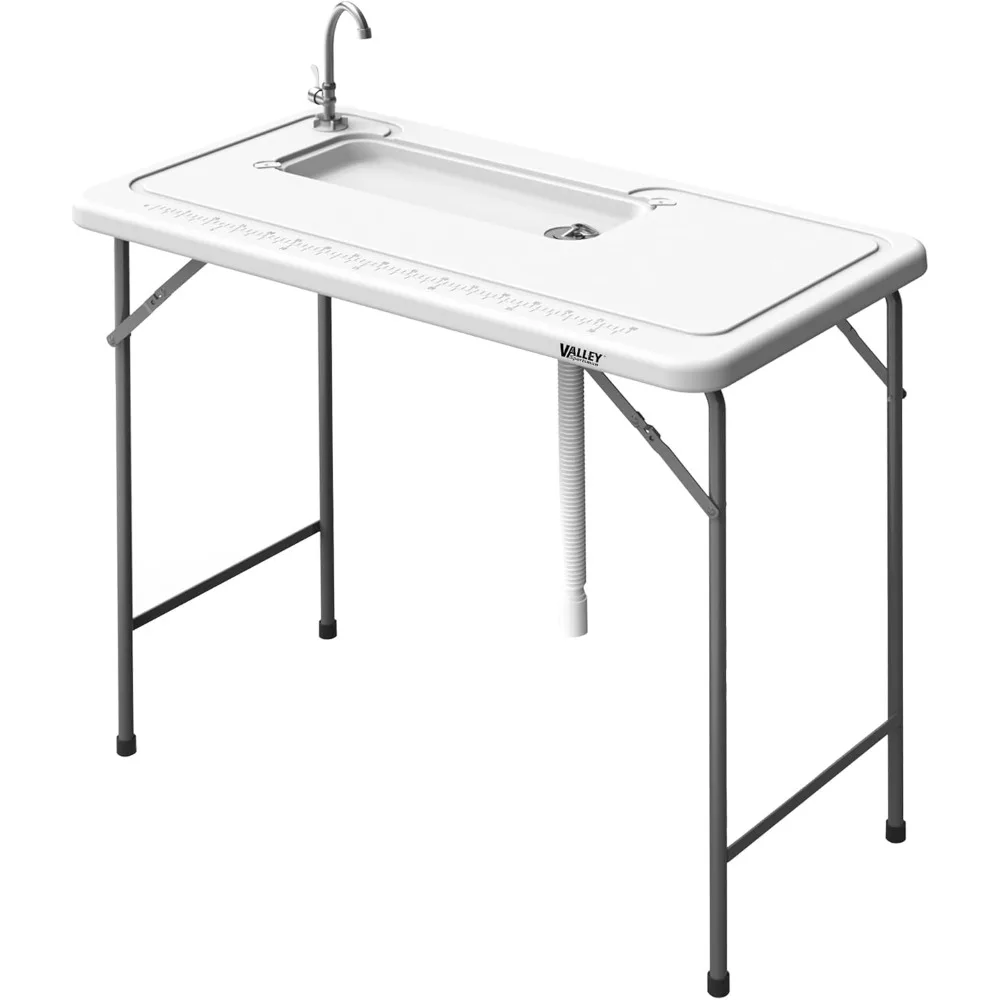 Fish Cleaning Table with Wide Sinks, 43" Portable Folding Camping Sink Fillet Table Ideal for Picnic Fishing
Fish Cleaning Table with Wide Sinks, 43" Portable Folding Camping Sink Fillet Table Ideal for Picnic Fishing