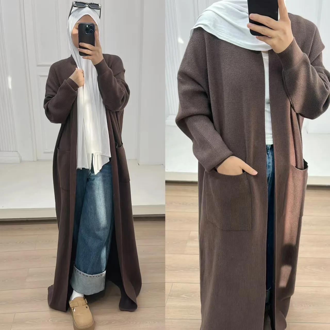 Winter Thicken Knitted Muslim Set Women Kimono Cardigan Dubai Open Abaya Maxi Dress Robe Islam Clothing Morocco Ensemble Outfits
Winter Thicken Knitted Muslim Set Women Kimono Cardigan Dubai Open Abaya Maxi Dress Robe Islam Clothing Morocco Ensemble Outfits