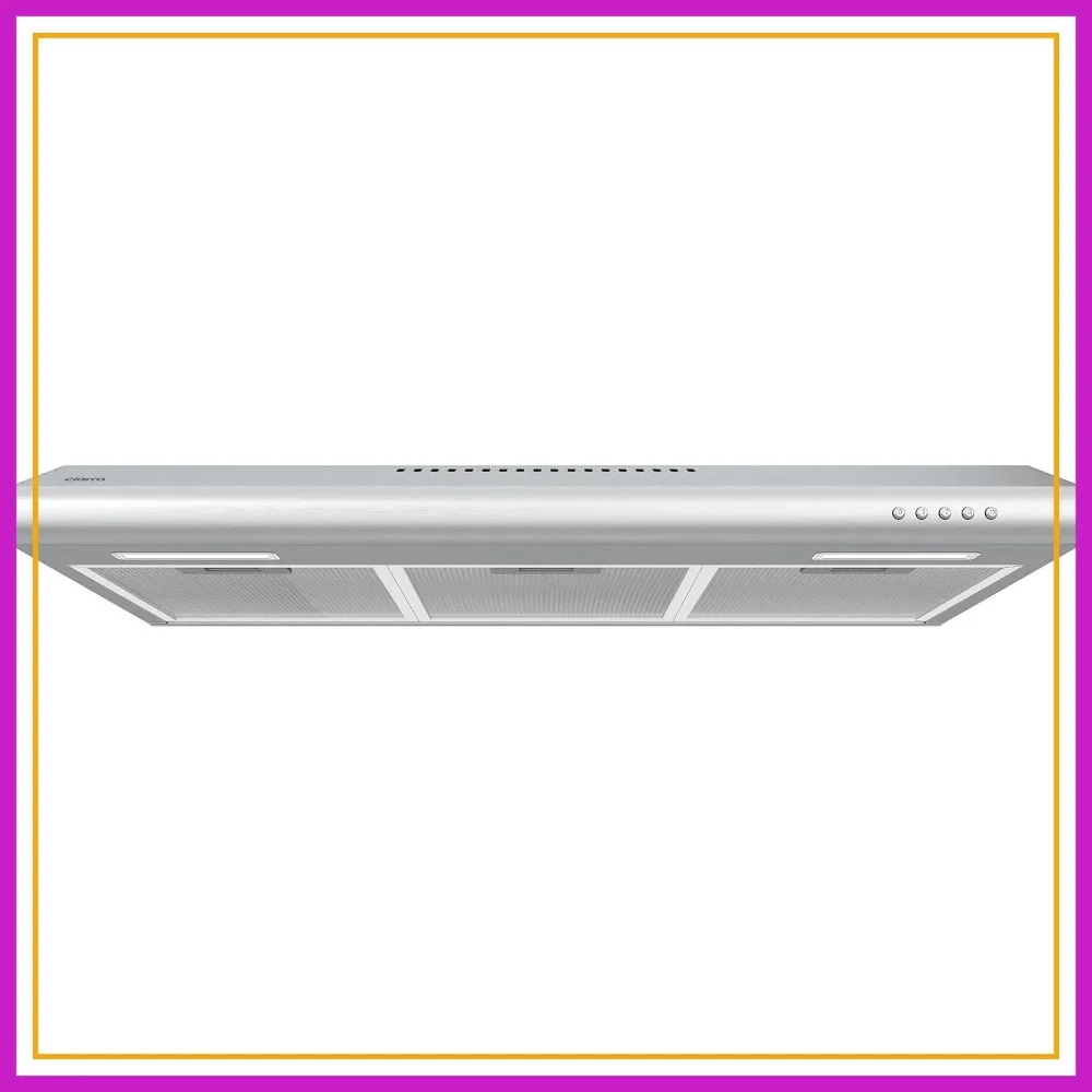 30 Inch Under Cabinet Range Hood, Ductless Vent Hood for Kitchen Stove with 3 Speed Exhaust Fan, Stainless Steel
30 Inch Under Cabinet Range Hood, Ductless Vent Hood for Kitchen Stove with 3 Speed Exhaust Fan, Stainless Steel