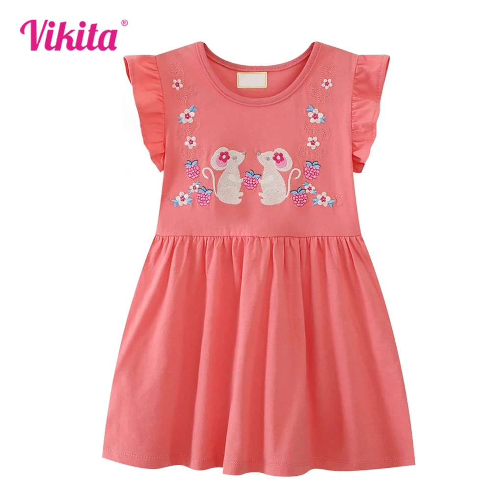 VIKITA Kids Clothing for Summer Girls Flare Sleeve Cotton Casual Vestidos Girls Rabbit Flower Embroidery Cartoon Daily Dress
VIKITA Kids Clothing for Summer Girls Flare Sleeve Cotton Casual Vestidos Girls Rabbit Flower Embroidery Cartoon Daily Dress