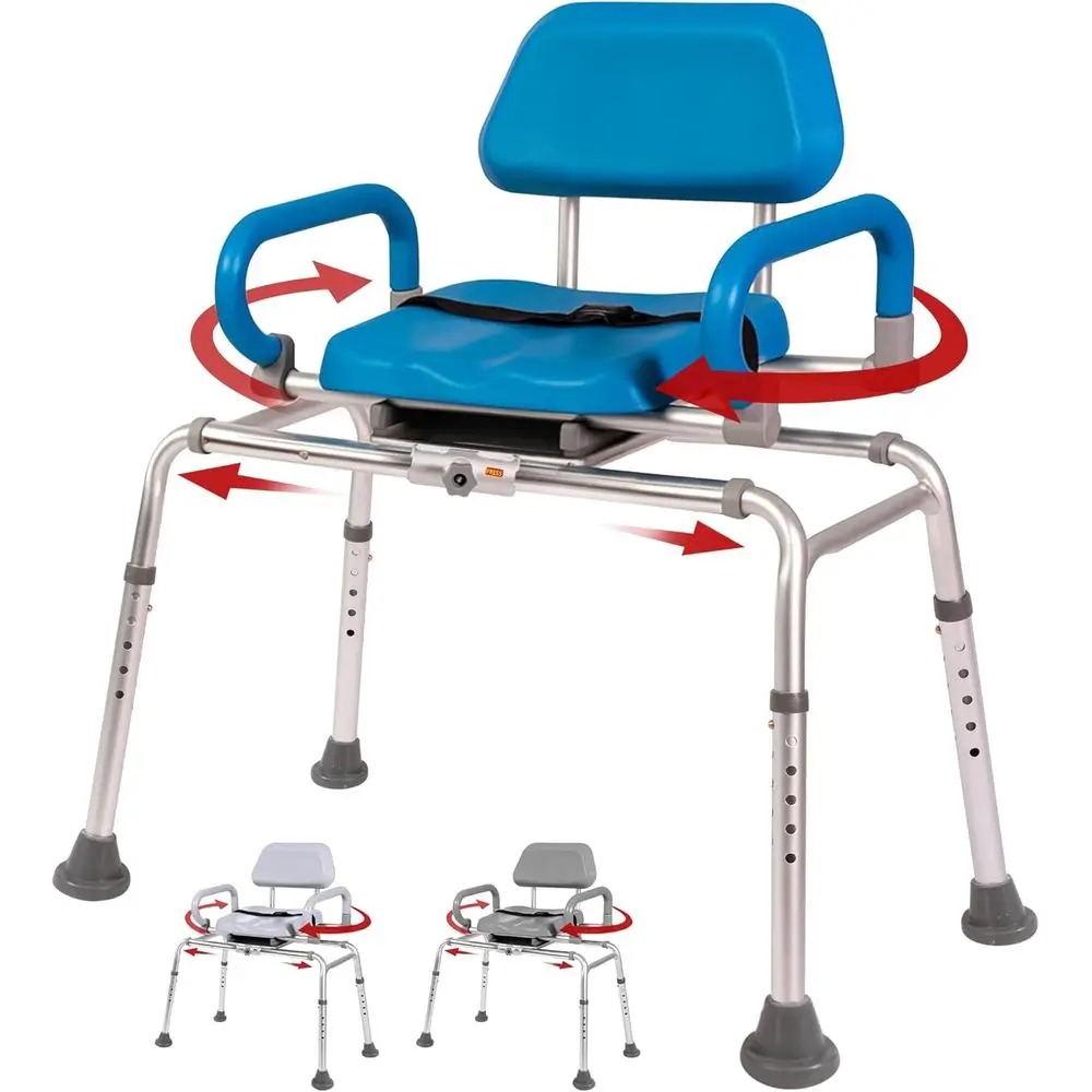 Поворотное кресло-стул для душа с мягким сиденьем, регулируемое для ванн и душевых кабин, синее
Поворотное кресло-стул для душа с мягким сиденьем, регулируемое для ванн и душевых кабин, синее