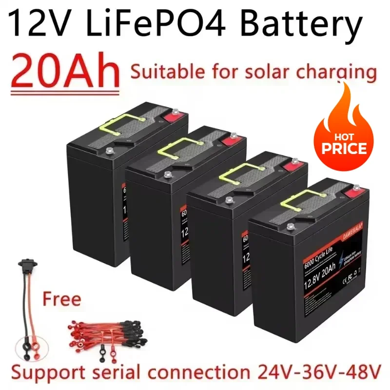 New 12V 20Ah LiFePO4 Battery Built-in BMS 6000 Cycles Lithium Iron Phosphate Rechargeable Battery for UPS, Kids Toys,Fish Finder
New 12V 20Ah LiFePO4 Battery Built-in BMS 6000 Cycles Lithium Iron Phosphate Rechargeable Battery for UPS, Kids Toys,Fish Finder
