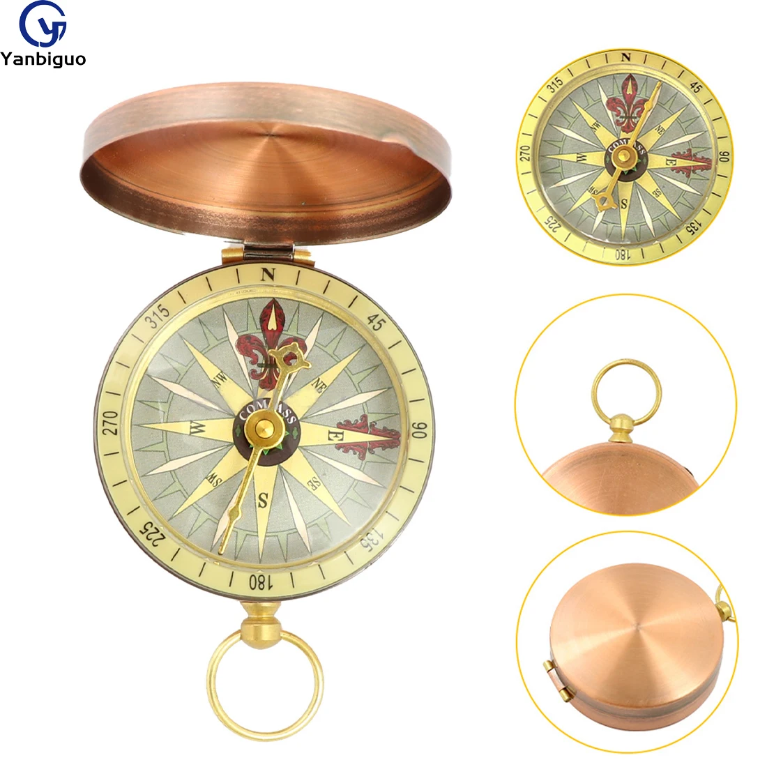 Camping Survival Compass,Metal Copper Flip Cover Camping Survival Portable Vintage Old Style Compass
Camping Survival Compass,Metal Copper Flip Cover Camping Survival Portable Vintage Old Style Compass