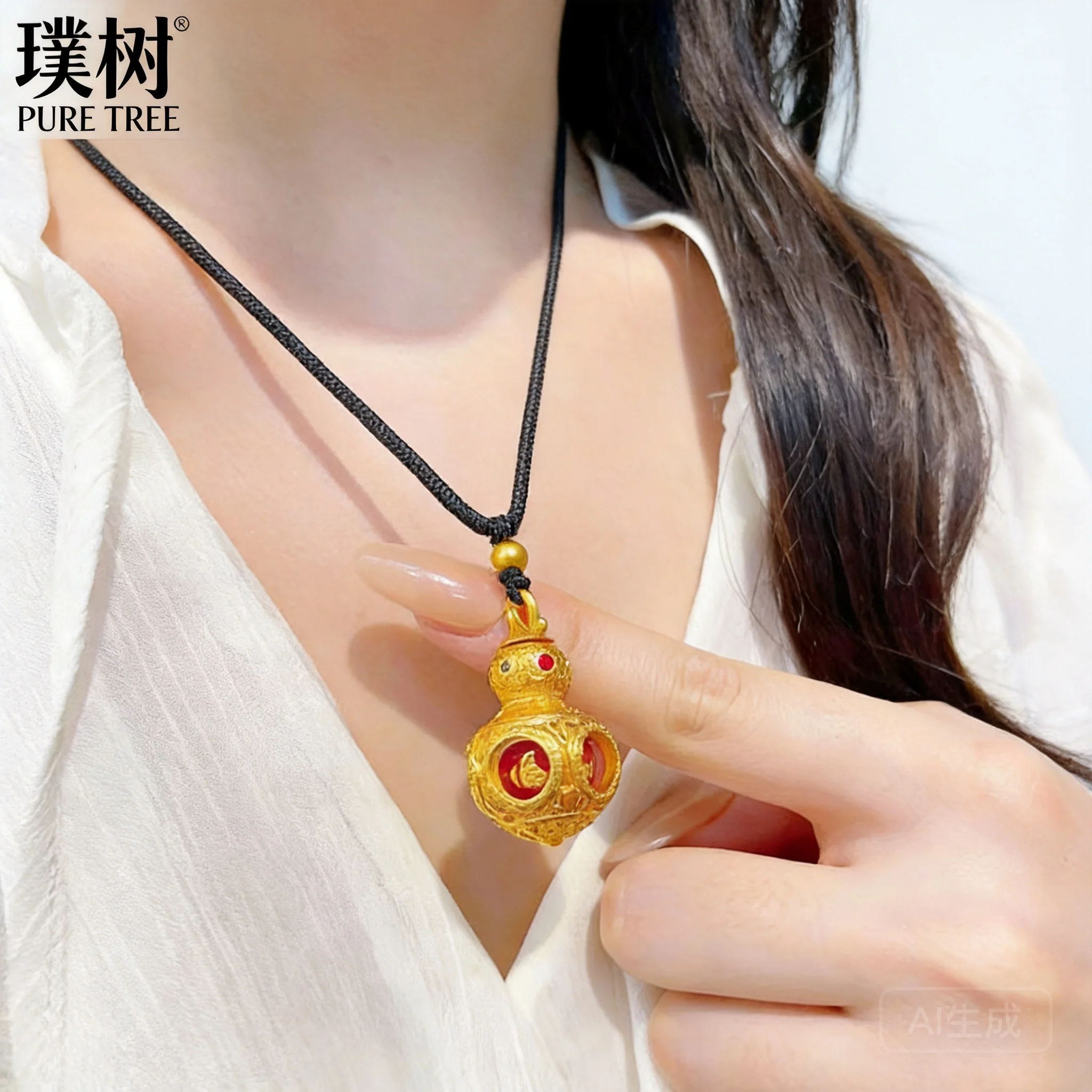 Exquisite Chinese Style Lucky Fu Character Rotatable Gourd Pendant Necklace Auspicious Spinning Vase Wealth Attracting Good Luck
Exquisite Chinese Style Lucky Fu Character Rotatable Gourd Pendant Necklace Auspicious Spinning Vase Wealth Attracting Good Luck