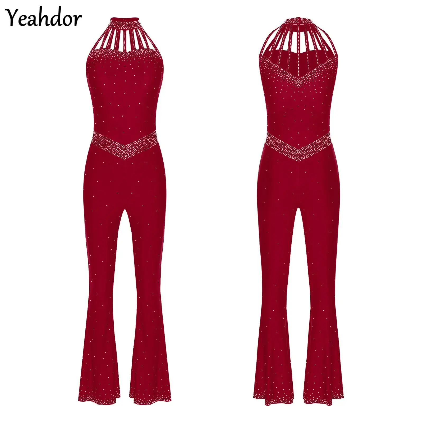 Women Rhinestones Gymnastics Leotard Jumpsuit Halter Neck Sleeveless Acrobatics Figure Skating Ballet Dance Bodysuit Dancewear
Women Rhinestones Gymnastics Leotard Jumpsuit Halter Neck Sleeveless Acrobatics Figure Skating Ballet Dance Bodysuit Dancewear