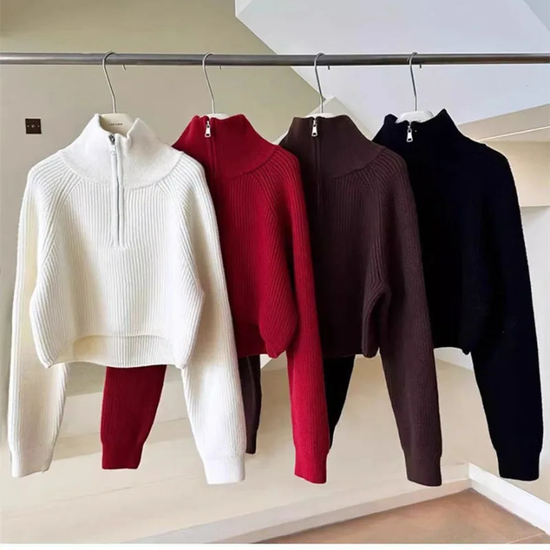 New Fashion Turtleneck Zipper Knitted Pullover Sweater Women Long Sleeve Loose Casual Top Autumn Casual Solid Color Knitted Tops
New Fashion Turtleneck Zipper Knitted Pullover Sweater Women Long Sleeve Loose Casual Top Autumn Casual Solid Color Knitted Tops