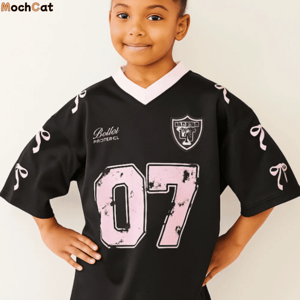 Спортивные теннисные футболки с v-образным вырезом для подростков, женские укороченные топы с принтом цифр, большие размеры, свободная рубашка с бантом и буквами для женщин и девочек
Спортивные теннисные футболки с v-образным вырезом для подростков, женские укороченные топы с принтом цифр, большие размеры, свободная рубашка с бантом и буквами для женщин и девочек