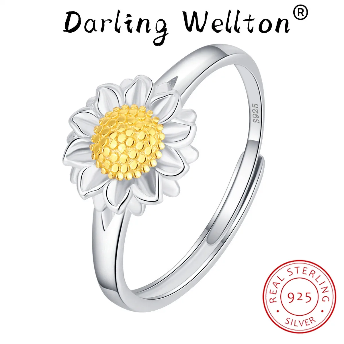 Creative 18K Gold Separation Little Daisy Sun Flower Couple Ring For Women 100% Original Sterling Silver Wedding Gift Jewelry
Creative 18K Gold Separation Little Daisy Sun Flower Couple Ring For Women 100% Original Sterling Silver Wedding Gift Jewelry