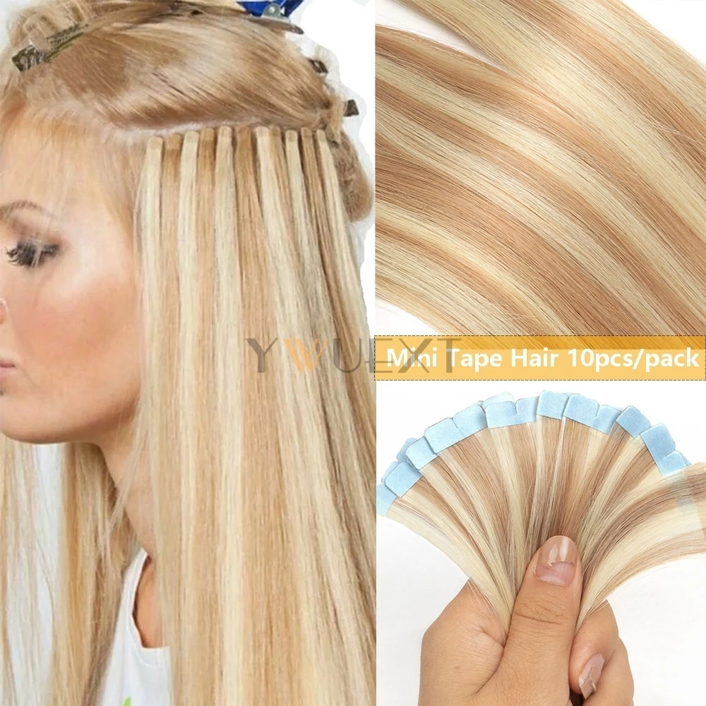 Mini Tape In Hair Extensions 12"-24" Real Human Hair Straight 10pcs/pack Machine Remy Skin Weft Adhesive Tape for Women
Mini Tape In Hair Extensions 12"-24" Real Human Hair Straight 10pcs/pack Machine Remy Skin Weft Adhesive Tape for Women