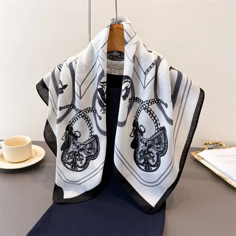 Fashion Print Square Scarf For Women Cotton Velvet Neck Scarf Shawl Warp Elegant Neckerchief Bandanas Ladies Hijab
Fashion Print Square Scarf For Women Cotton Velvet Neck Scarf Shawl Warp Elegant Neckerchief Bandanas Ladies Hijab