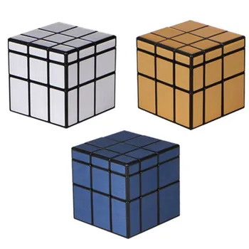 QIYI 매직 스피드 큐브 실버 골드 스티커, 전문 퍼즐 큐브 장난감, 어린이 거울 블록, 3x3x3 큐브