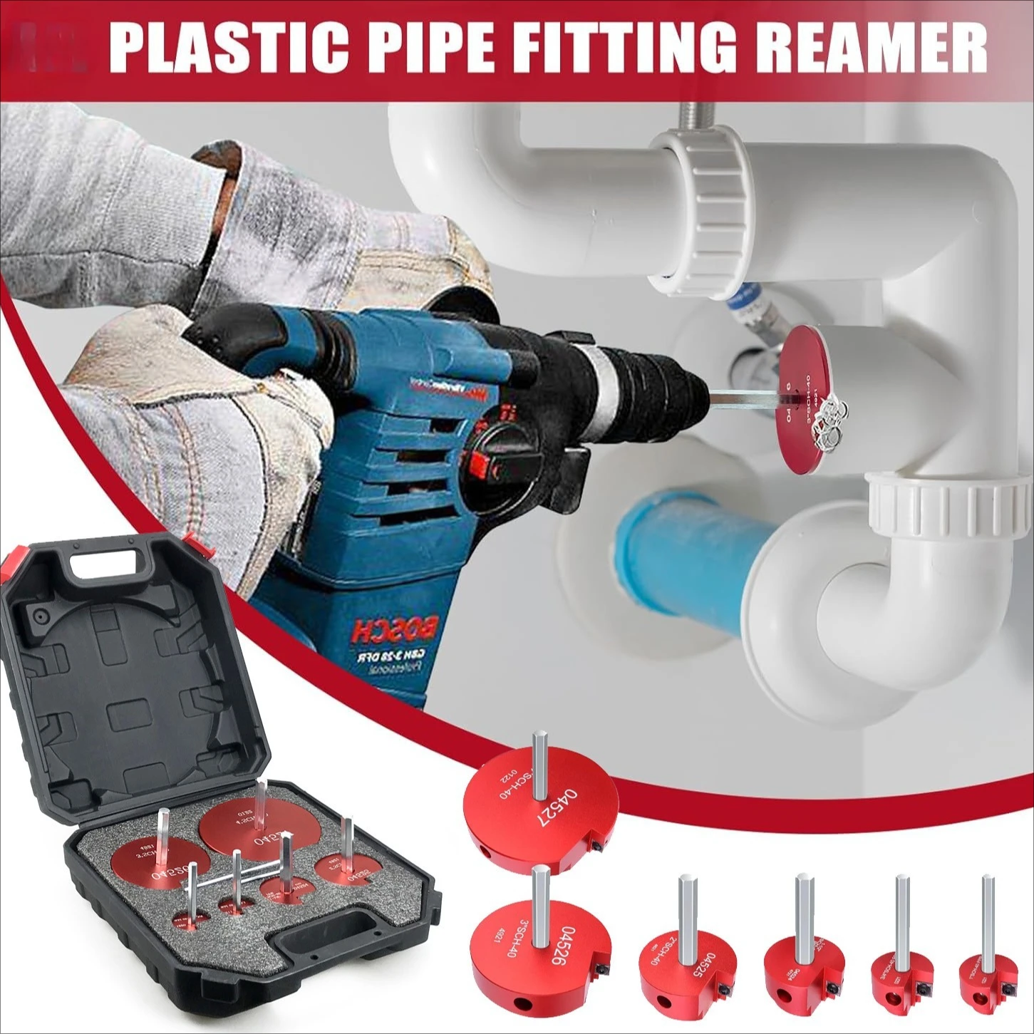 6-Piece PVC Pipe Hole Expander, Pipe Fitting Tool Set
6-Piece PVC Pipe Hole Expander, Pipe Fitting Tool Set
