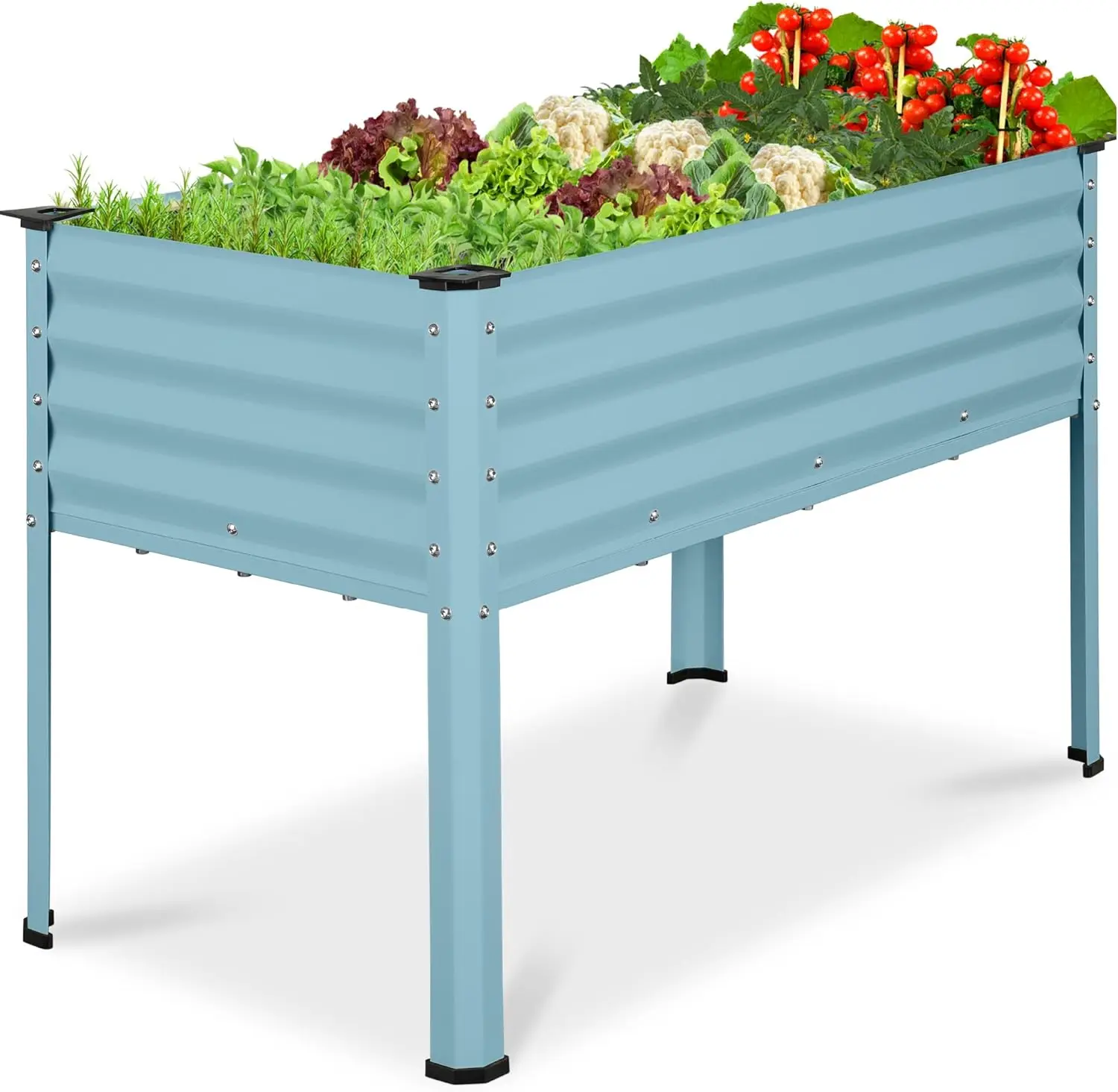 48x24x30in Galvanized Raised Garden Bed Metal Elevated Planter Box Vegetable Garden for Backyard Patio Balcony Mist Blue
48x24x30in Galvanized Raised Garden Bed Metal Elevated Planter Box Vegetable Garden for Backyard Patio Balcony Mist Blue