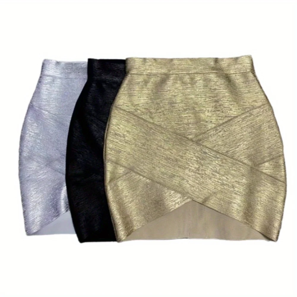 Women's Hot Foil Mini Skirt - Black & Silver Sexy Tight Bandage Pencil Skirt, for Night Outs, Parties & Date Nights
Women's Hot Foil Mini Skirt - Black & Silver Sexy Tight Bandage Pencil Skirt, for Night Outs, Parties & Date Nights