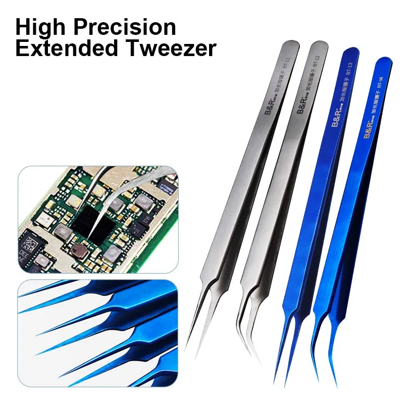 B&R BT-11 12 13 14 High Precision Extended Tweezers Wear-resistant Flying Line Special Tweezers Electronic Components Clamp
B&R BT-11 12 13 14 High Precision Extended Tweezers Wear-resistant Flying Line Special Tweezers Electronic Components Clamp