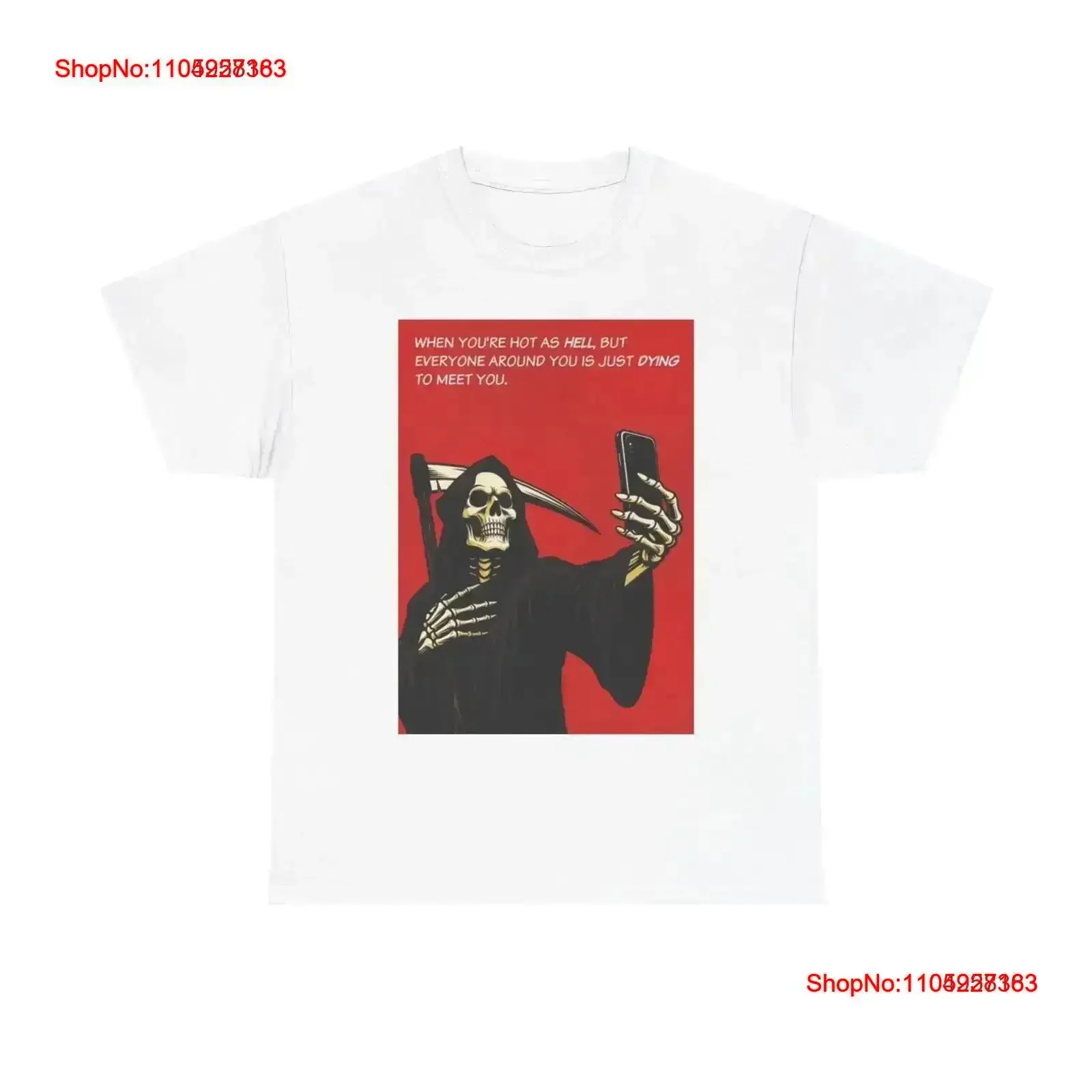 Футболка для селфи Grim Reaper, забавная винтажная стираная уличная одежда из плотного хлопка, слегка стильный мягкий повседневный топ для повседневной носки
Футболка для селфи Grim Reaper, забавная винтажная стираная уличная одежда из плотного хлопка, слегка стильный мягкий повседневный топ для повседневной носки