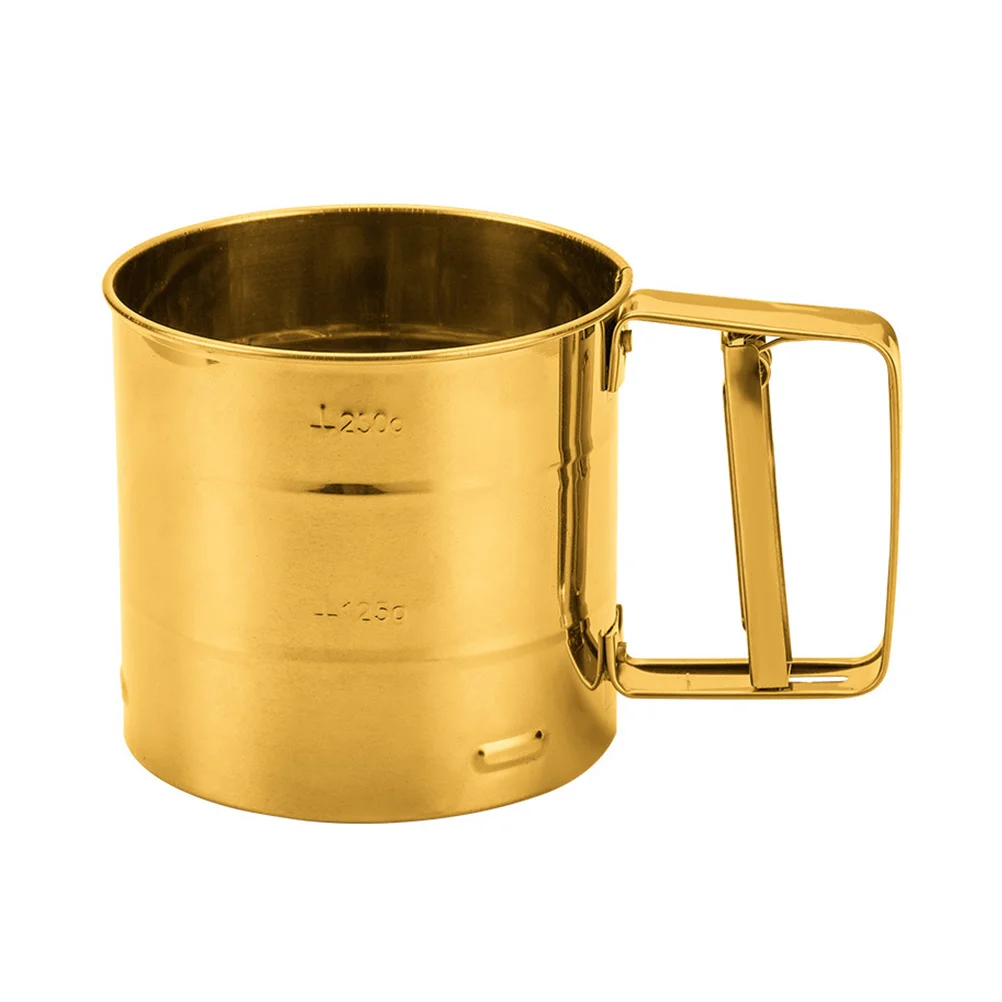 Small Flour Sifter Stainless Steel Sieve Strainer for Baking Hand Pressure Golden
Small Flour Sifter Stainless Steel Sieve Strainer for Baking Hand Pressure Golden