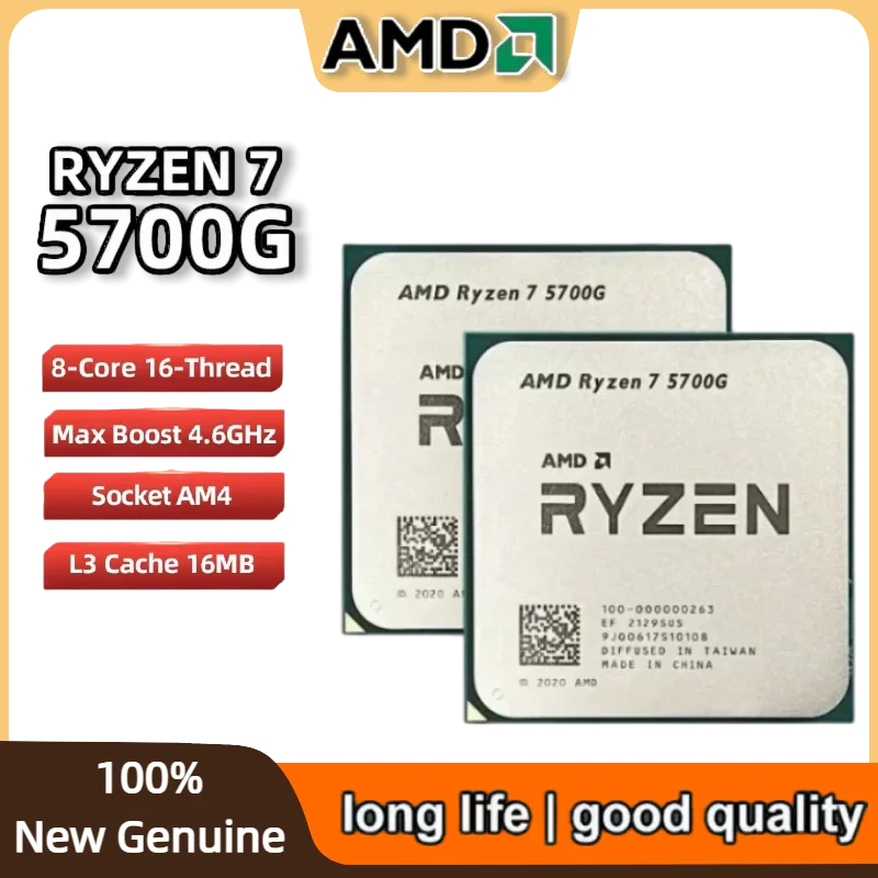 New AMD Ryzen 7 5700G 100% Brand New AMD R7 5700G CPU 4.6GHz 8-Core 16-Thread 16MB L3 Cache Socket AM4 Processor
New AMD Ryzen 7 5700G 100% Brand New AMD R7 5700G CPU 4.6GHz 8-Core 16-Thread 16MB L3 Cache Socket AM4 Processor