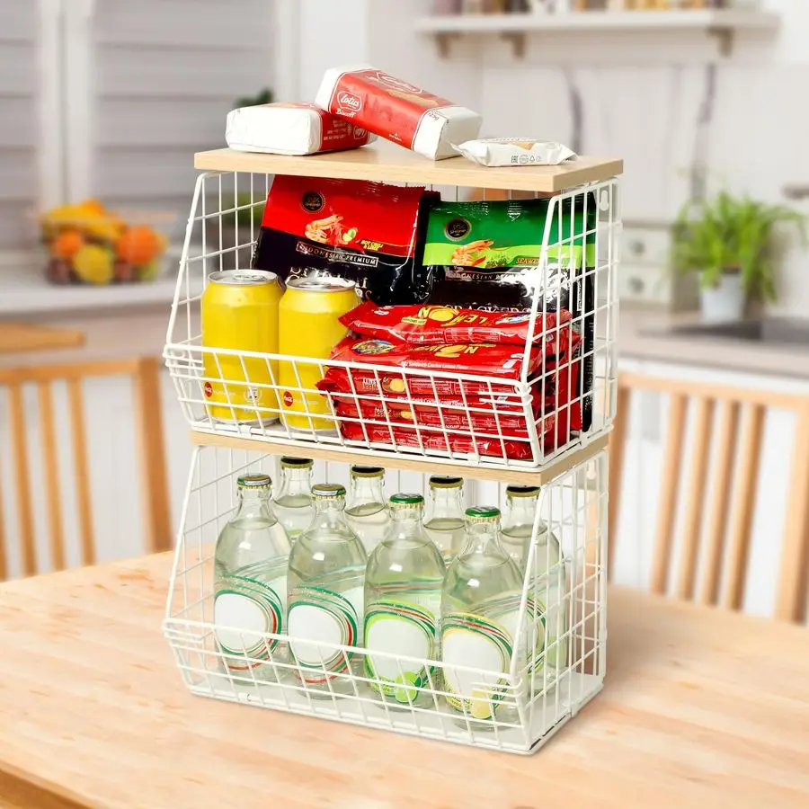 Basket, 2Tier Fruit Bowl for Kitchen Counter, Stackable Wall Mounted Fruit Storage, Snack Organizer, Potato and Onion Storage Ba
Basket, 2Tier Fruit Bowl for Kitchen Counter, Stackable Wall Mounted Fruit Storage, Snack Organizer, Potato and Onion Storage Ba