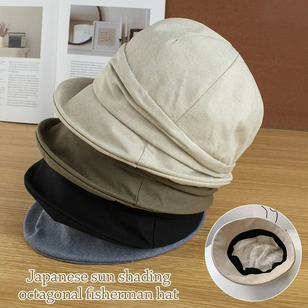 Portable Japanese Bucket Hat Cotton Breathable Pleated Women Cap Sun Protection Retro Berets Hat
Portable Japanese Bucket Hat Cotton Breathable Pleated Women Cap Sun Protection Retro Berets Hat