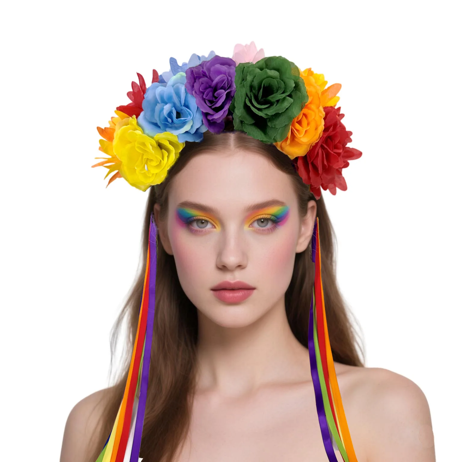 Artificial Rainbow Flower Hair Band Ribbon Halloween Day of the Dead Hair Accessories Women Headband Holiday Party Headdress
Artificial Rainbow Flower Hair Band Ribbon Halloween Day of the Dead Hair Accessories Women Headband Holiday Party Headdress