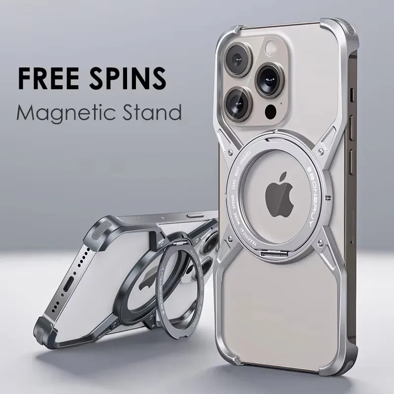For iPhone 16 Promax borderless aluminum alloy armor phone Case For iPhone 15 Promax 13pro rotating bracket magnetic metal Case
For iPhone 16 Promax borderless aluminum alloy armor phone Case For iPhone 15 Promax 13pro rotating bracket magnetic metal Case