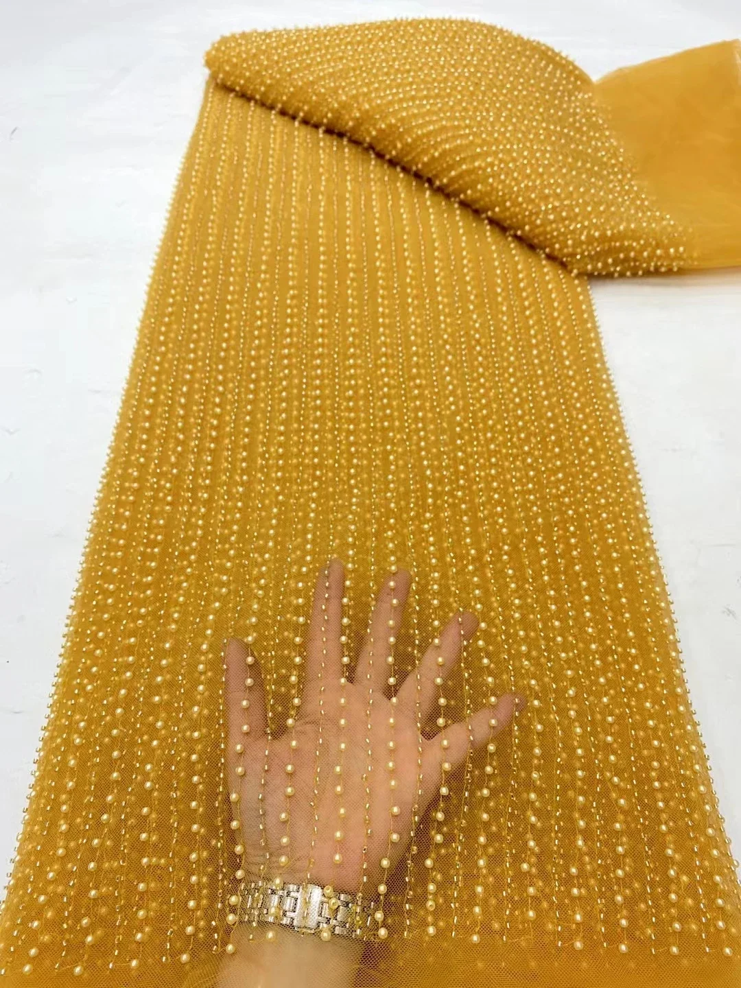 Luxury Gold Beaded African Lace Fabric 2024 High Quality Tube Beads French Lace Fabric For Wedding Party Dress Sewing LDP24118
Luxury Gold Beaded African Lace Fabric 2024 High Quality Tube Beads French Lace Fabric For Wedding Party Dress Sewing LDP24118