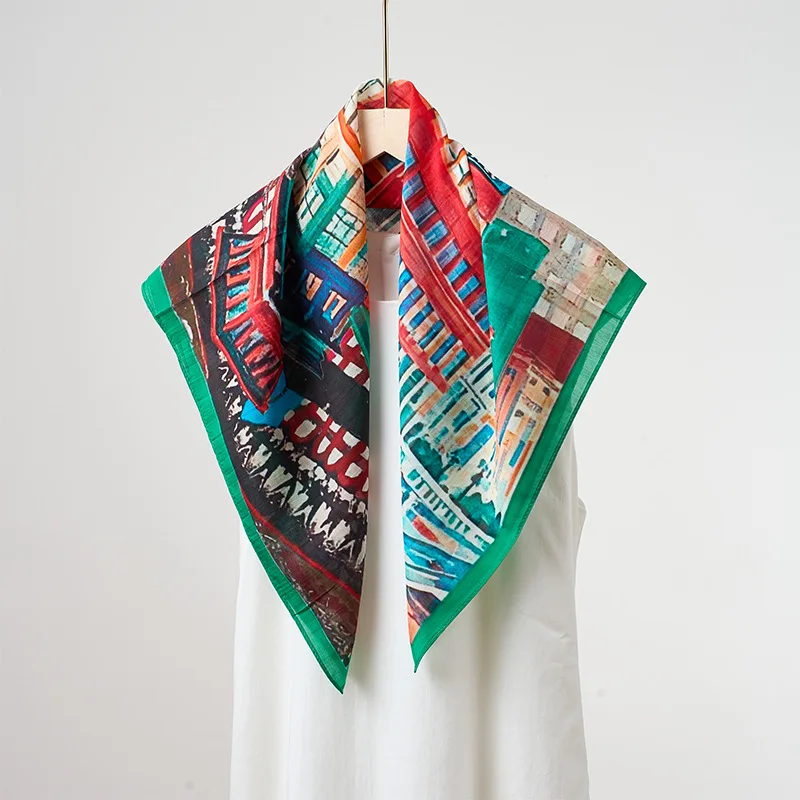 New Oil Painting Style 65 * 65cm Small Square Scarf Light and Breathable Mulberry Silk Cotton Blended High-grade Silk Scarf
New Oil Painting Style 65 * 65cm Small Square Scarf Light and Breathable Mulberry Silk Cotton Blended High-grade Silk Scarf