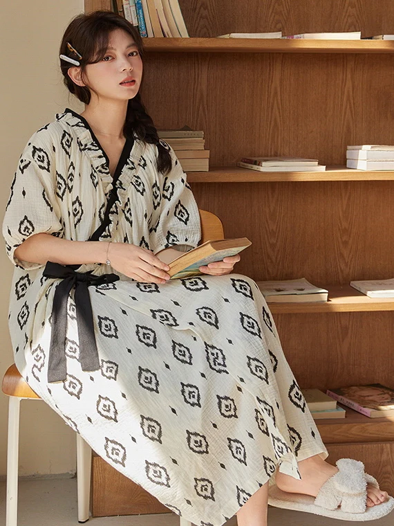 Cloud Cotton Summer ort Sve Long Sp Dr Women's Home Clothes Thin Youth Printed V-ne Kimono Sle Spwear
Cloud Cotton Summer ort Sve Long Sp Dr Women's Home Clothes Thin Youth Printed V-ne Kimono Sle Spwear
