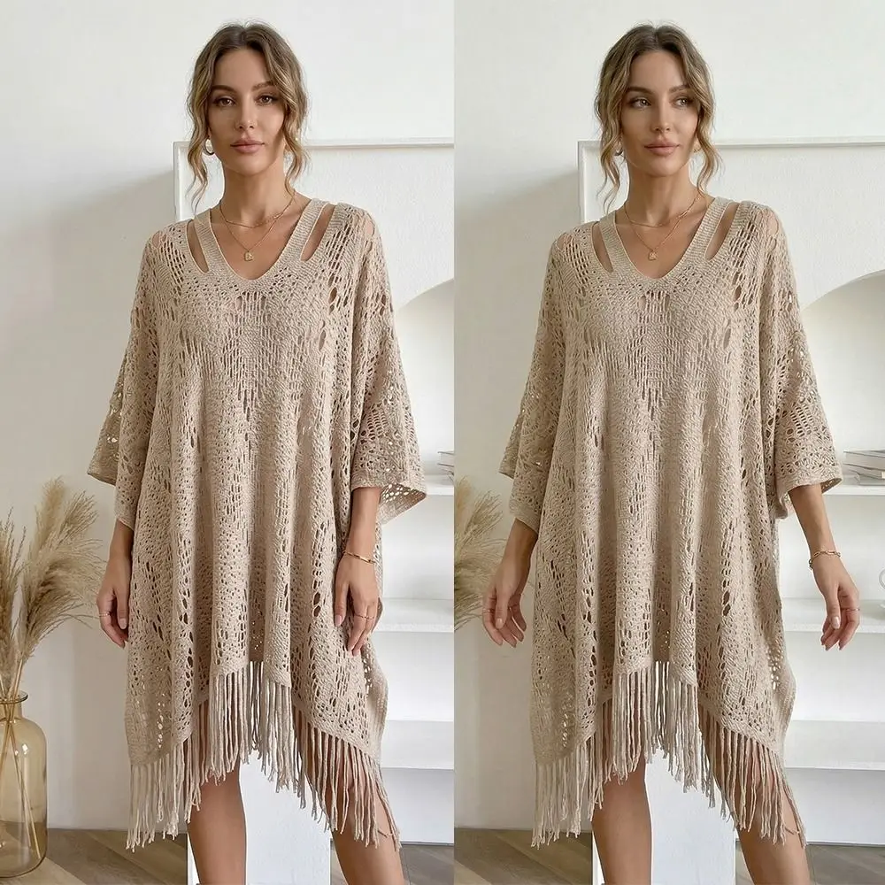 Simple Sun Protection Bohemian Shawl Tassels Beach Wear Knit Hollow Out Top Plus Size Loose Summer Beach Cloak Streetwear
Simple Sun Protection Bohemian Shawl Tassels Beach Wear Knit Hollow Out Top Plus Size Loose Summer Beach Cloak Streetwear