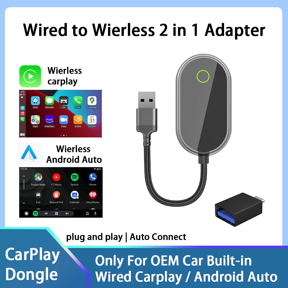 Mini C4 Ultra Car Smart Box — преобразование проводов CarPlay/Android Auto в беспроводной режим для оригинальных транспортных средств Wireless Carplay
Mini C4 Ultra Car Smart Box — преобразование проводов CarPlay/Android Auto в беспроводной режим для оригинальных транспортных средств Wireless Carplay