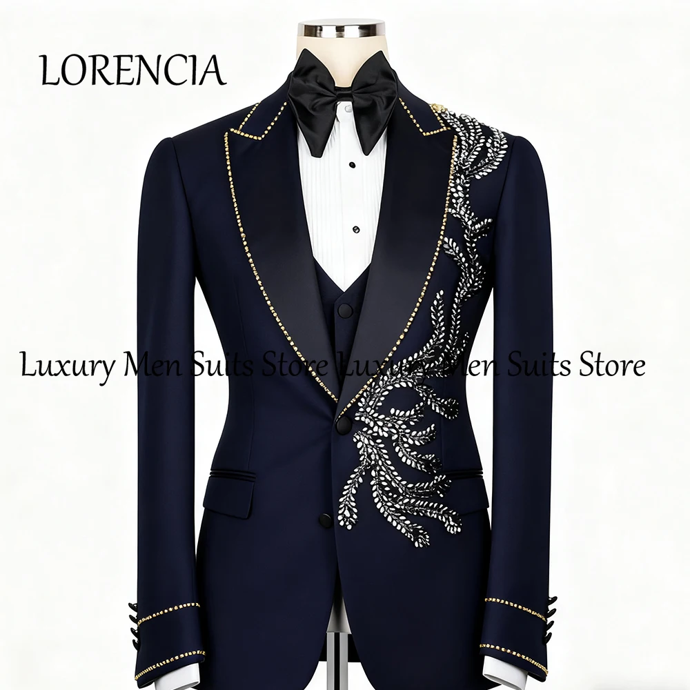 Роскошные мужские костюмы с бисером, 3 предмета, блестящие кристаллы, вечерние смокинг с бисером, комплект 2025 года, блейзер на заказ, брюки disfraz hombre
Роскошные мужские костюмы с бисером, 3 предмета, блестящие кристаллы, вечерние смокинг с бисером, комплект 2025 года, блейзер на заказ, брюки disfraz hombre