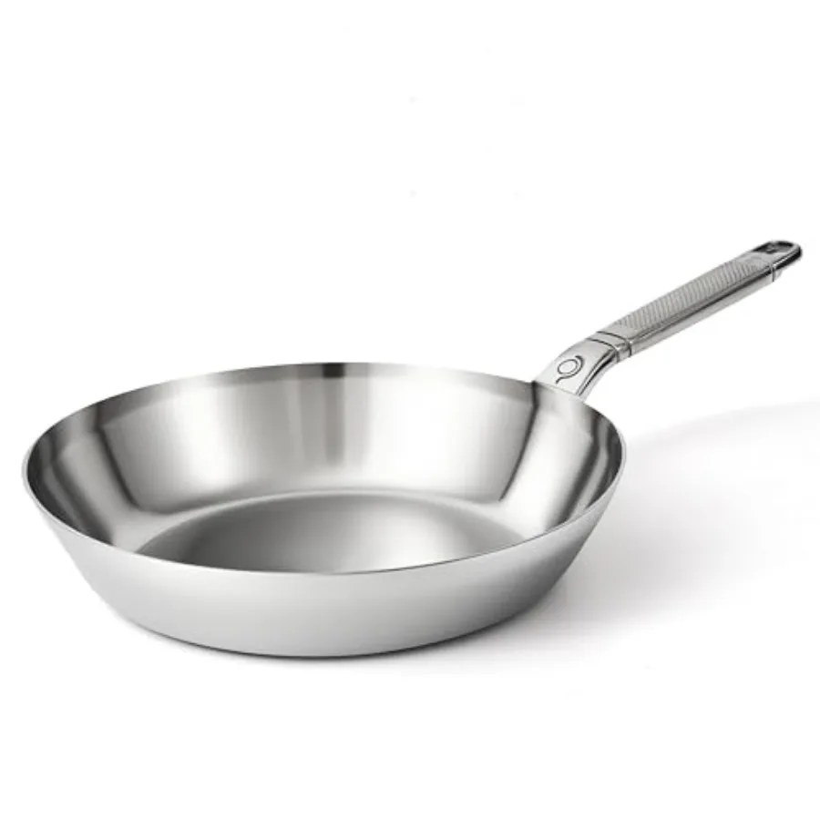 Stainless Steel Frying Pan - Fully Clad Tri Ply Stainless Steel Pan with Heat Resistant Handle - Eggs Omelettes - Coating-Free
Stainless Steel Frying Pan - Fully Clad Tri Ply Stainless Steel Pan with Heat Resistant Handle - Eggs Omelettes - Coating-Free