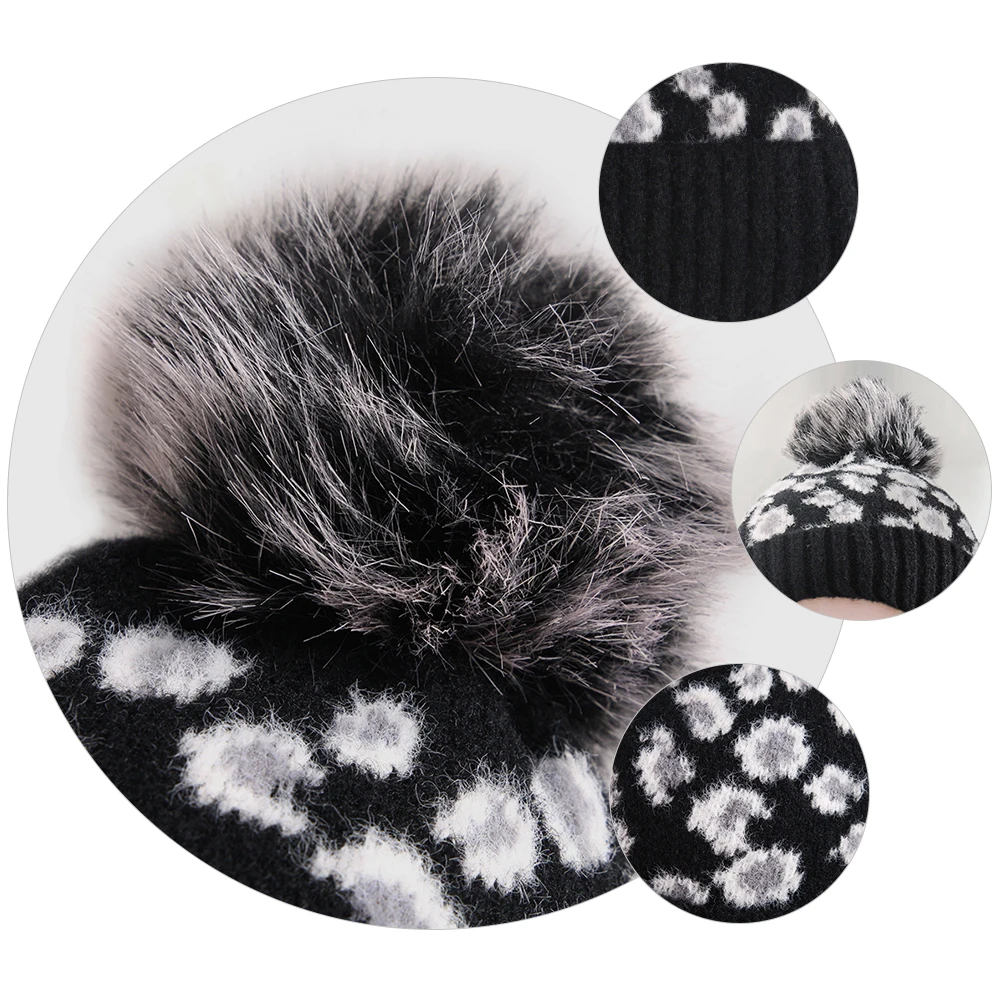 Leopard Print Pom Winter Beanie For Women Warm Knitted Woolen Lightweight Soft Foldable Stretchy Cap Fashion Leopard Winter
Leopard Print Pom Winter Beanie For Women Warm Knitted Woolen Lightweight Soft Foldable Stretchy Cap Fashion Leopard Winter