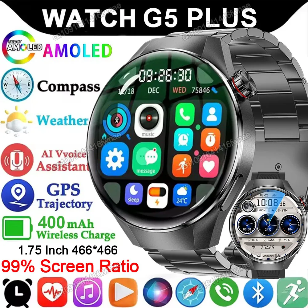 New For HUAWEI G5 Plus GPS 1.75'' Smart Watch Men HD AMOLED Screen Heart rate Bluetooth Call IP68 Waterproof Man Smartwatch 2025
New For HUAWEI G5 Plus GPS 1.75'' Smart Watch Men HD AMOLED Screen Heart rate Bluetooth Call IP68 Waterproof Man Smartwatch 2025