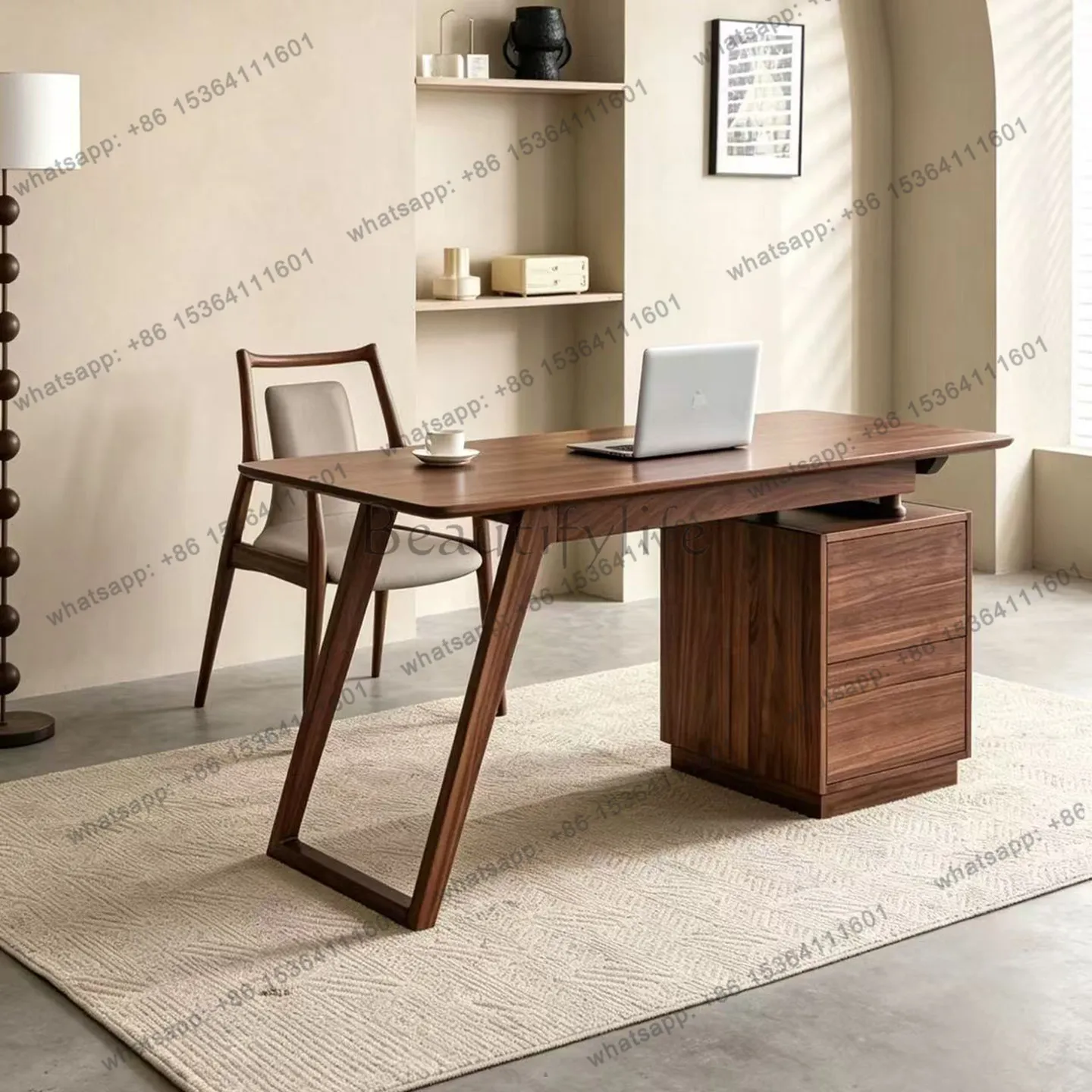 YJ New Chinese North American Black Walnut Desk Simple Writing Desk with Drawer Study Computer Desk
YJ New Chinese North American Black Walnut Desk Simple Writing Desk with Drawer Study Computer Desk