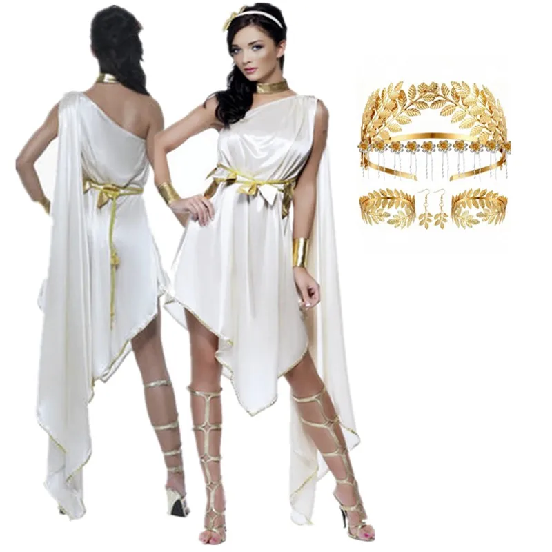 Greek Goddess Cosplay Costume Adult Women Dress Headband Belt Neckband Stage Performance Clothes Halloween Carnival Party Suit
Greek Goddess Cosplay Costume Adult Women Dress Headband Belt Neckband Stage Performance Clothes Halloween Carnival Party Suit