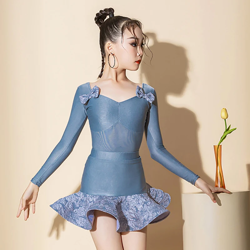 Children Long Sleeve Bodysuit and Big Swing Skirts Latin Dancewear Kids Girls Rumba Chacha Performance Competition Costumes
Children Long Sleeve Bodysuit and Big Swing Skirts Latin Dancewear Kids Girls Rumba Chacha Performance Competition Costumes