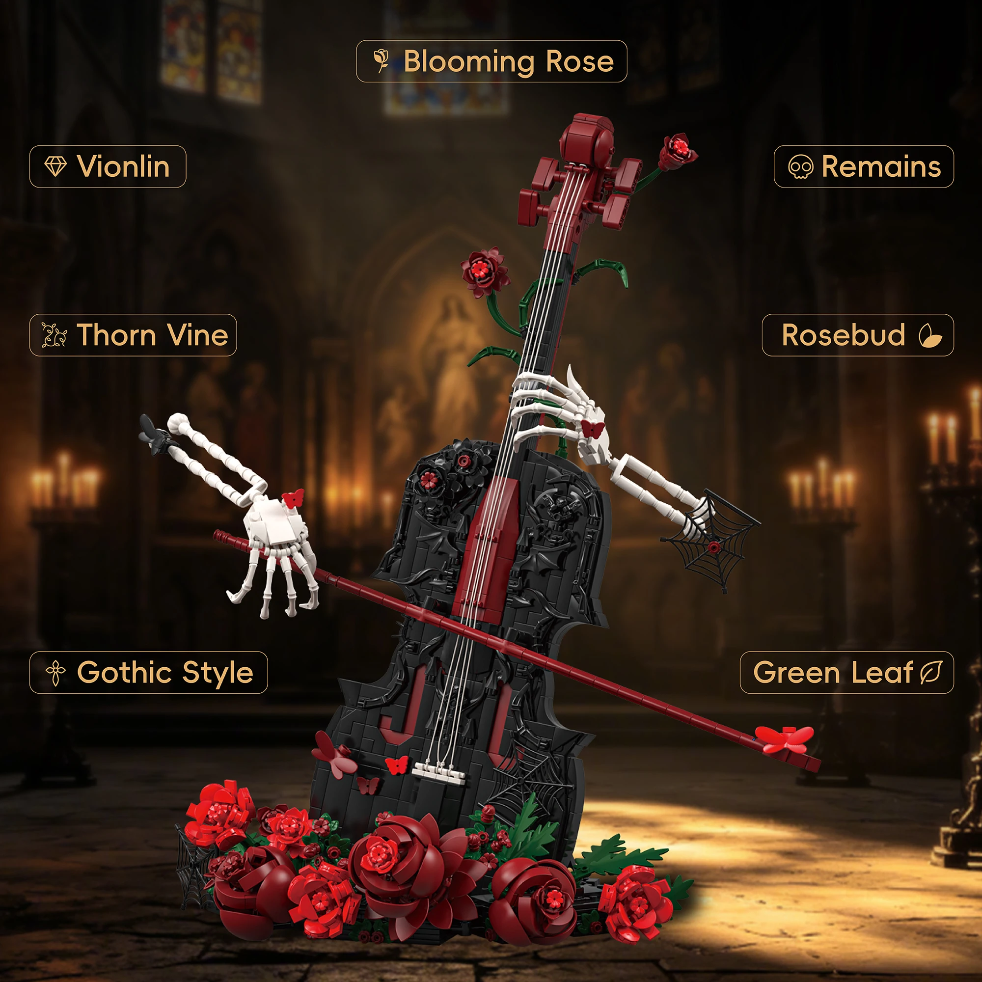 STEM building toys, simulated rose violin model assembly kit, MOC building blocks toys, creative toys ornament, birthday gift.
STEM building toys, simulated rose violin model assembly kit, MOC building blocks toys, creative toys ornament, birthday gift.