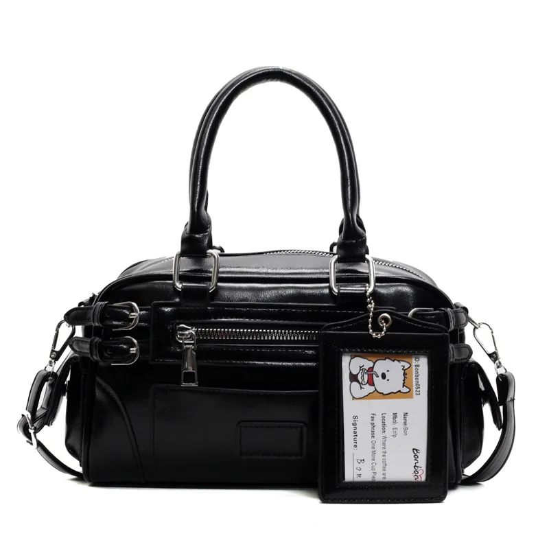 Boston Bag for Women Cute Korean Trendy Fashionable Motorcycle Style Handbag Versatile Commuting High End Texture Crossbody Bag
Boston Bag for Women Cute Korean Trendy Fashionable Motorcycle Style Handbag Versatile Commuting High End Texture Crossbody Bag