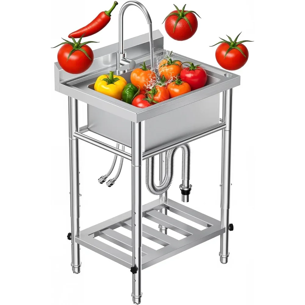 Compact Utility Sink 18 8 Stainless Steel Portable Ergonomic Sink with 4 Height Adjustable 360 Swivel Faucet for Laundry
Compact Utility Sink 18 8 Stainless Steel Portable Ergonomic Sink with 4 Height Adjustable 360 Swivel Faucet for Laundry