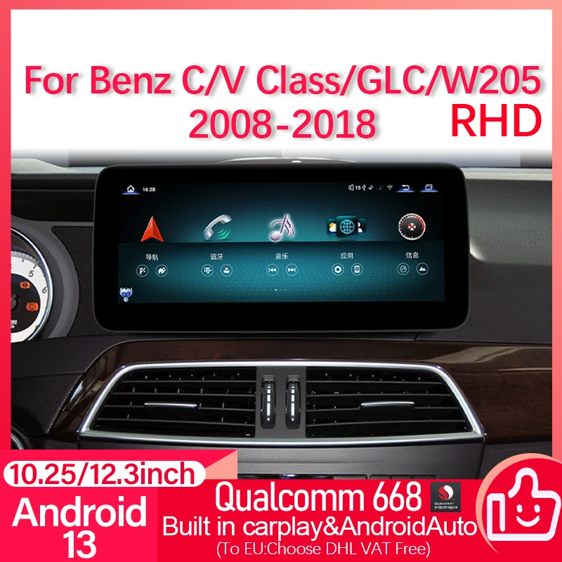 RIGHT 12G+256G Car Video Player For Mercedes Benz C /V Class W204 W205 GLC Qualcomm 668 Android 13 Carplay Navigation Multimedia
RIGHT 12G+256G Car Video Player For Mercedes Benz C /V Class W204 W205 GLC Qualcomm 668 Android 13 Carplay Navigation Multimedia