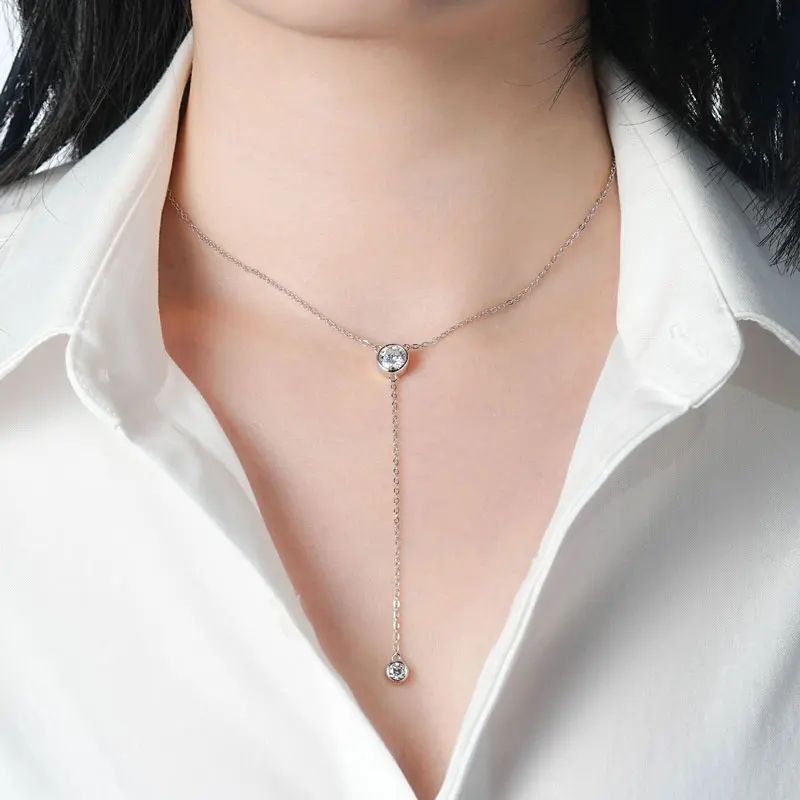 IOGOU 6.5mm&4mm Moissanite Diamond Necklace For Women Y Shape Long Tassel Pendant Necklaces 925 Silver Chain Fashion Fine Jewel
IOGOU 6.5mm&4mm Moissanite Diamond Necklace For Women Y Shape Long Tassel Pendant Necklaces 925 Silver Chain Fashion Fine Jewel