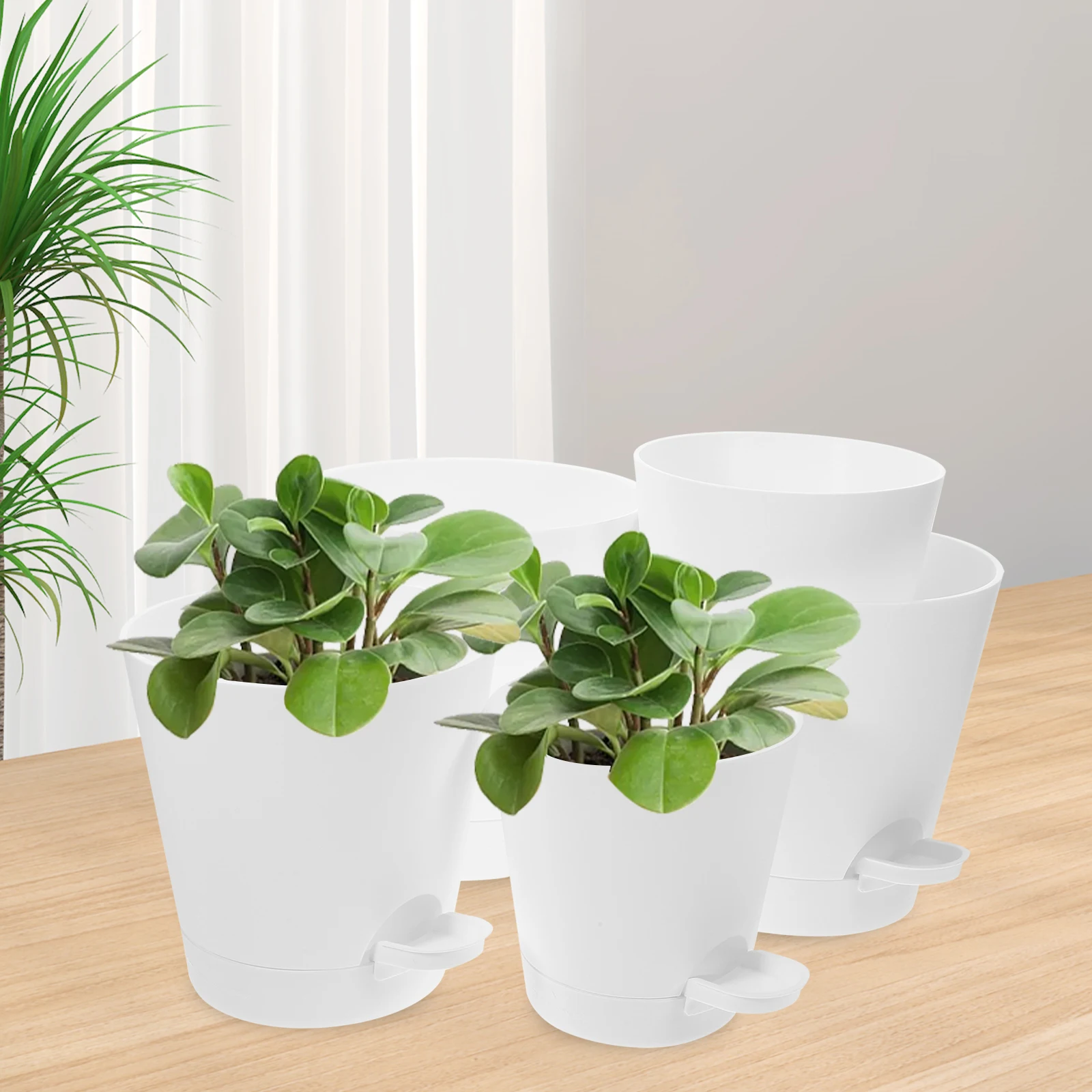 5pcs Self Watering Flower Pots Lightweight for Indoor Plants Durable White Container Plastic Bonsai Pot Garden Decor
5pcs Self Watering Flower Pots Lightweight for Indoor Plants Durable White Container Plastic Bonsai Pot Garden Decor